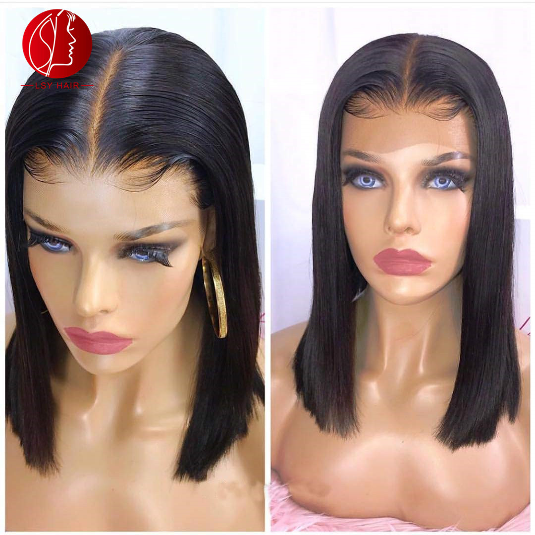 Super Natural 13x4 Lace Frontal Bob Wigs 100% Human Hair Wig With Baby Hair, Lace Front Human Hair Wigs 150% Density