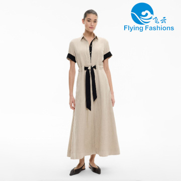 MIDI dress with contrasting color details