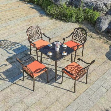 Cast Aluminum and Wrought Iron Outdoor Garden Furniture Sets
