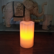 Ivory white battery operated pillar candle Light
