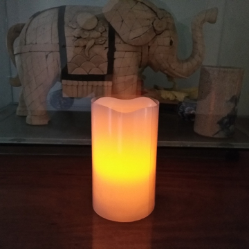 Ivory white battery operated pillar candle Light