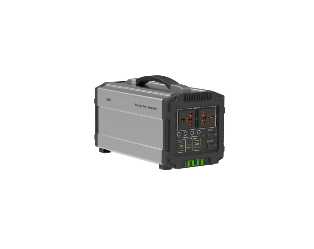 Portable Handle Design High Energy Density Support Solar Support Solar Charge Storage 500W Portable Emergency Power Supply