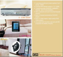 villa intelligent background music system,4 zones, wireless control by smartphone