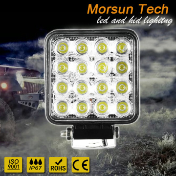 factory price square 16 LED 48w work light rectangle 48W work light truck work lamp 24V