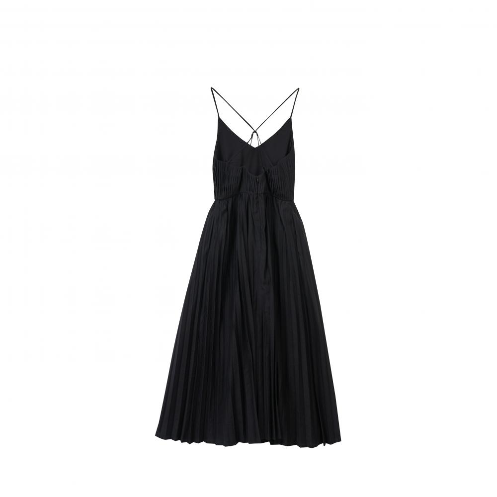 Sexy Pleated Black Dress