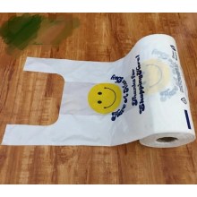 LDPE HDPE Recycle Reuseable Plastic Shopping T-Shirt Carrier Bag on Roll