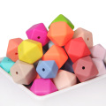 Loose Hexagon Silicone Teething Beads