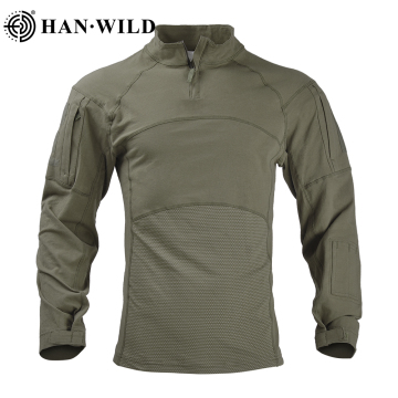 HAN WILD Men's Quick Dry 1/4 Zip Tactical Polo T-Shirt
