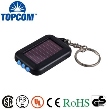 UV Rechargeable 3 LED Torch With Keyring Solar Keychain Light