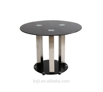 Glass table glass dining table round glass dining table stainless steel dining table