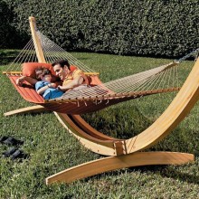 Cypress Wood Arc Hammock Stand