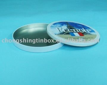 Round tin CD case