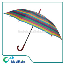Auto stick colour changing creative rainbow stripe umbrella