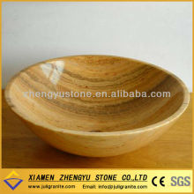 Wood Yellow Marble Basin