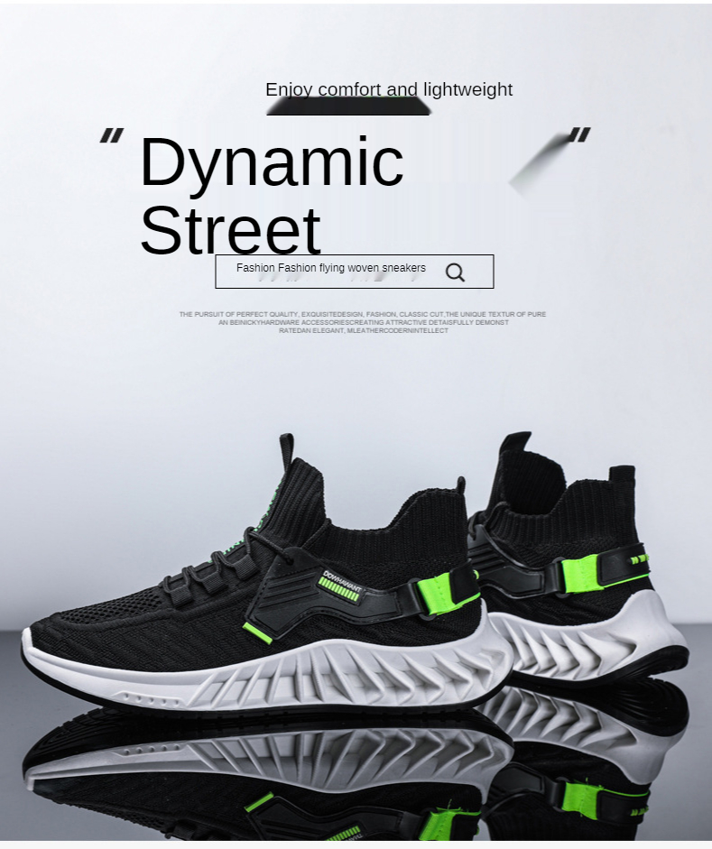 2021 Fashion New Designs Excellent European Style Fly Knitted Mesh Sports Shoes For Men