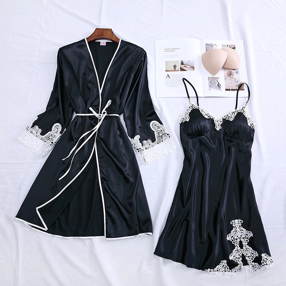 New Sexy Nightgown Women Summer Loose Long Sleeve Halter Skirt Thin Ladies Nightgown Home Suit