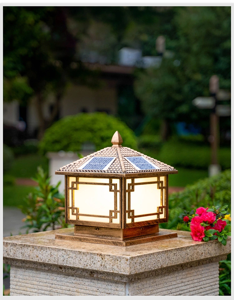 Retro Villa Garden Landscape Door Post Lamp Solar Light