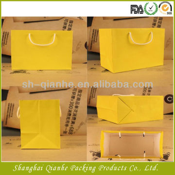 Yellow huge apparel bag,paper shopping bags