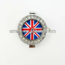 UK Flag Silver Quartz Beading Watch Face fit Shamballa Watch