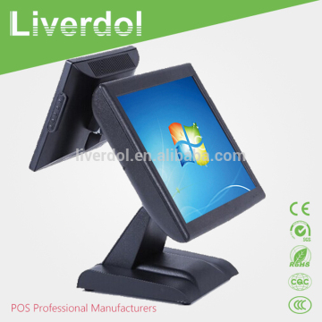 15 Inch Dual Screen Desktop Computer Pos Terminal With MSR Card Reader