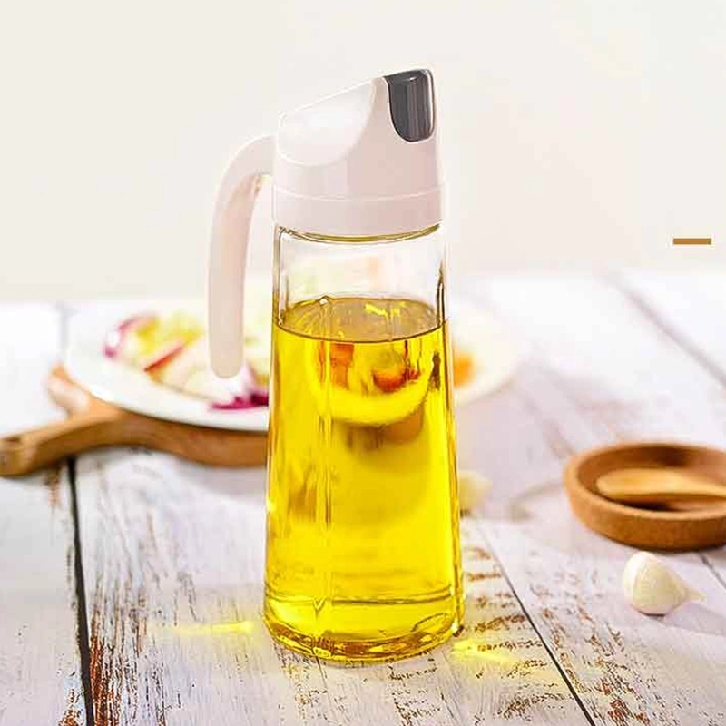 Factory Price Wholesale Empty Vinegar Glass with Spray Pourer Lid Olive Oil Bottle