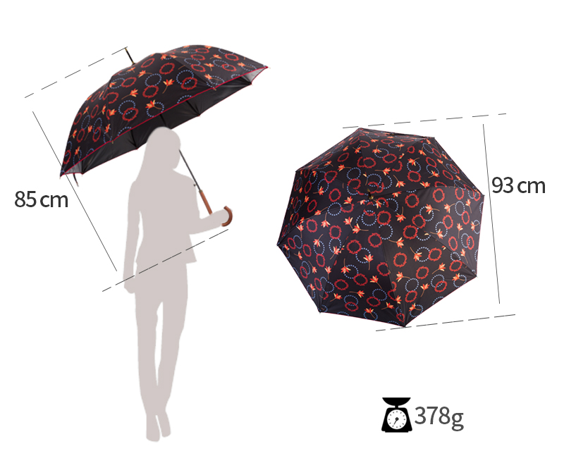 women's umbrella wooden handle