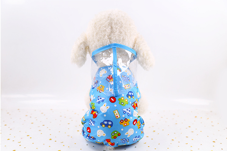 Dog Raincoat Spring and Summer Clothes Teddy Small Dog Pet Poodle Puppy Raincoat Transparent Raincoat Pet Clothes