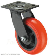 Red Polyurethane Heavy Duty Swivel Industrial Caster Weel