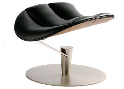 Modern Lund & Paarmann european leather lounge lobster chair and ottoman in fibreglass