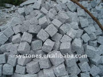 white granite paving stone