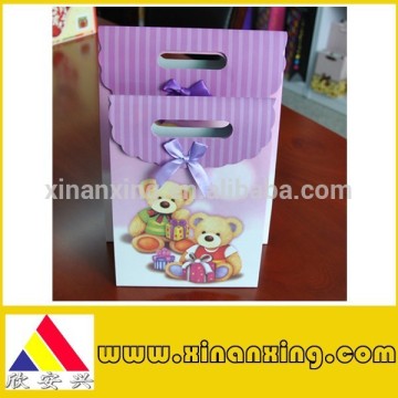 purple gift paper bags with bear printing