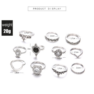 Vintage Knuckle Ring Set pour femmes filles Anneaux empilables Set creux fleurs sculptées