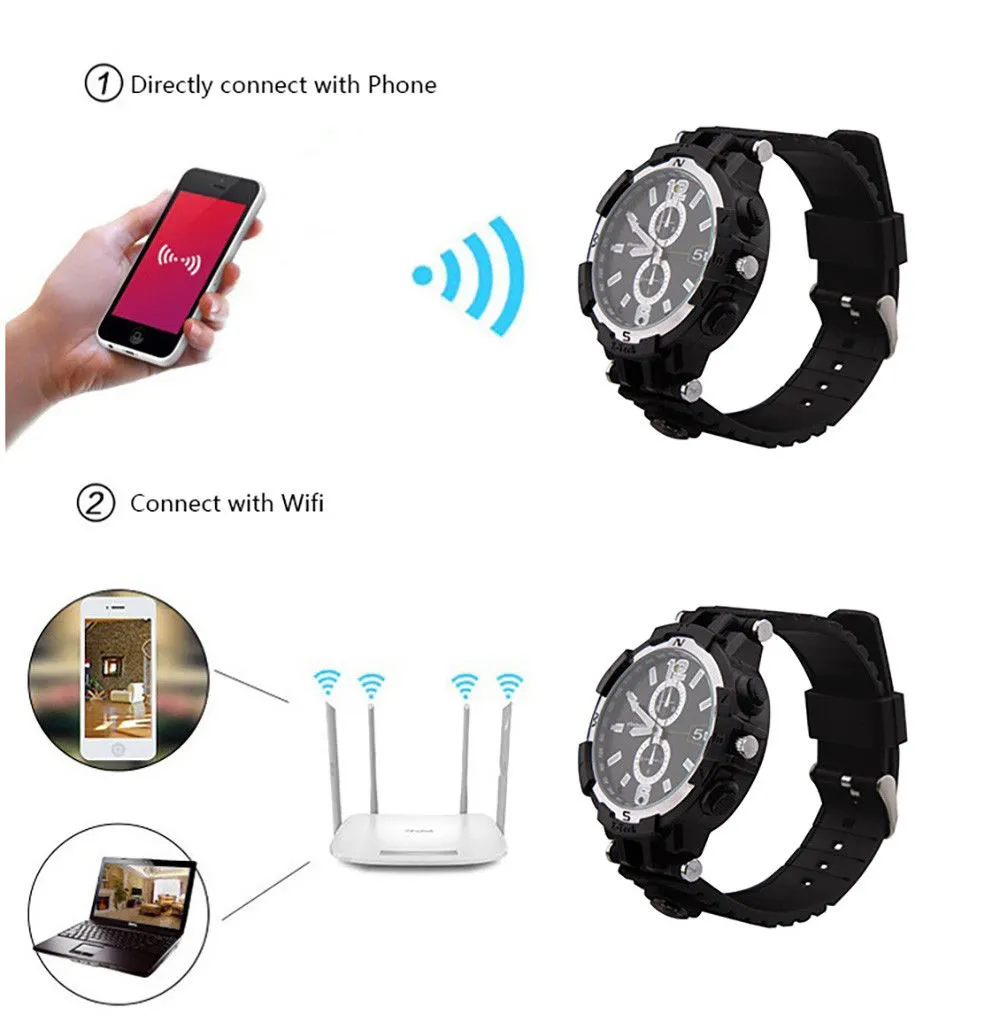 Mini DVR WiFi Smart Remote Control HD 720p Hidden Watch Camera Camcorder