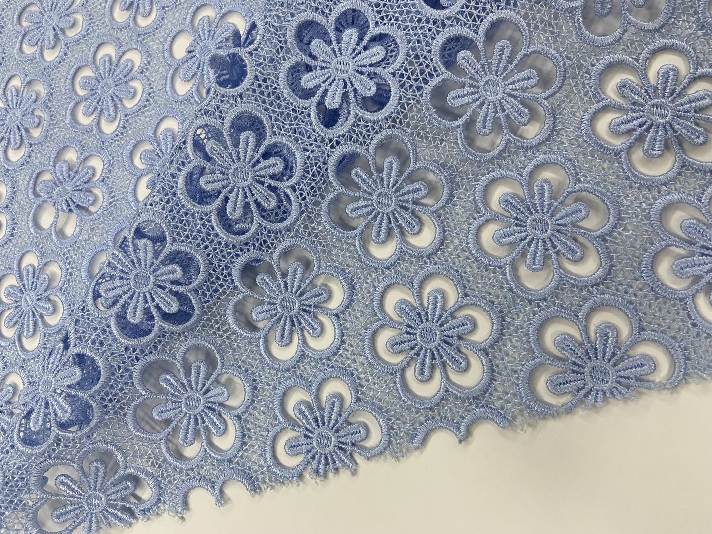 Elegant Inflorescence Blossoming Hollow Embroidery Fabrics