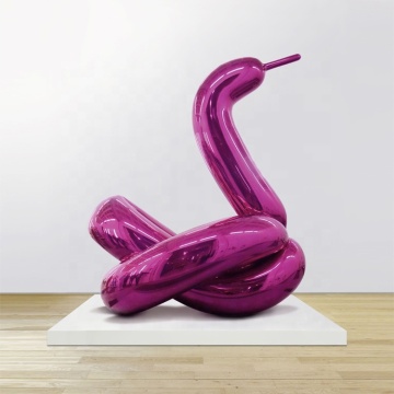 Customize polished stainless steel balloon snake sculpture ornaments