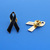 black ribbon memorial lapel pin