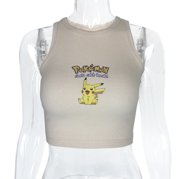 Custom Logo Rib-Knit Women's Crop Tank Top