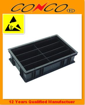 Antistatic esd plastic box with dividers
