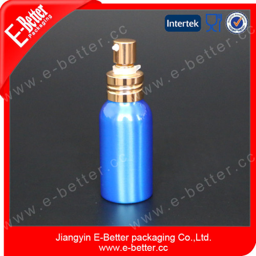 50ml brushed blue aluminum lotion bottle