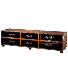 Vintage Leather Trunk TV Cabinet Designs