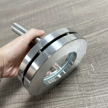 Stainless steel flanged sight glass with light
