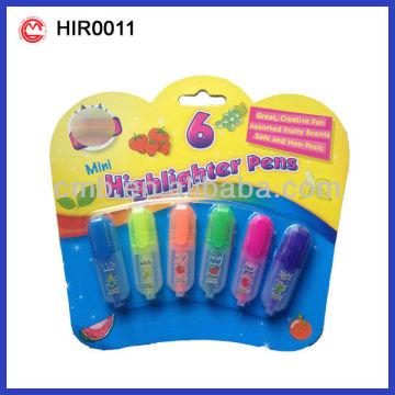 6PK MINI HIGHLIGHTERS WITH SCENTED
