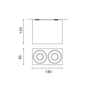 LEDER White Rectangular Bright 3W LED Downlight