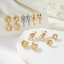 14K Gold Plated S925 Silver Hand Shape Earrings