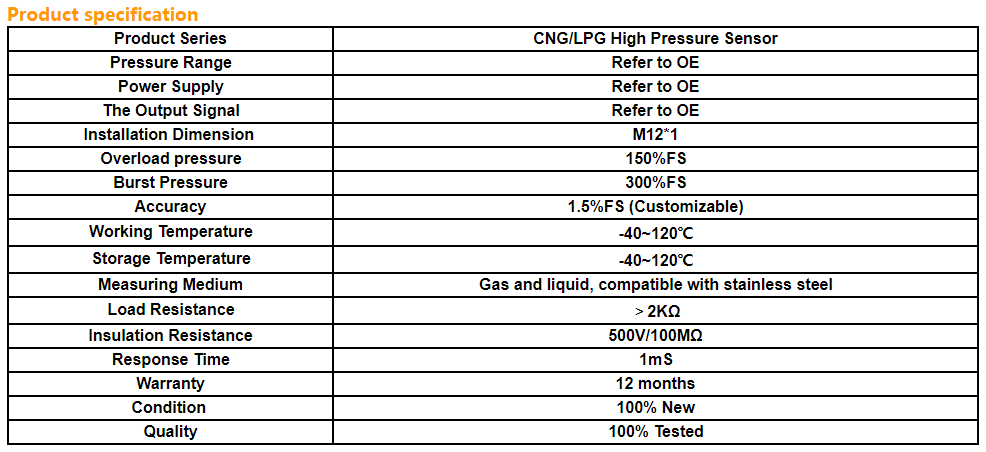 HM5700S CNG LPG High Pressure Sensor