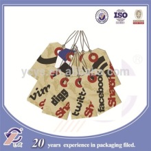 2015 wholesale kraft paper hang tags, printing jeans hang tags , paper hang tags supplier in China