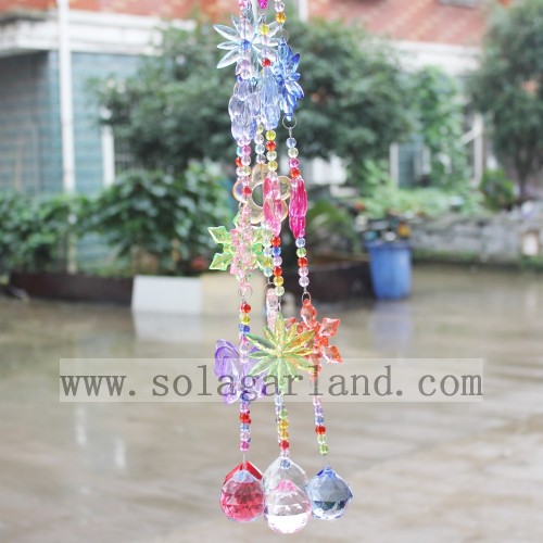 Colorful Flower Butterfly Acrylic Crystal Beads Curtain