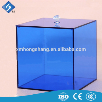 Blue Cube Acrylic Storage Boxes Acrylic Display Boxes for Sale