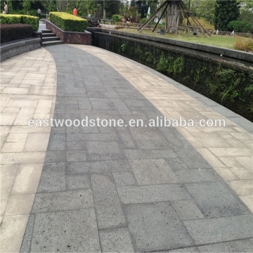 Black travertine paver for sqaure