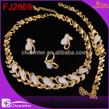 2016 fashion jewelry gold plating necklace jewelry set